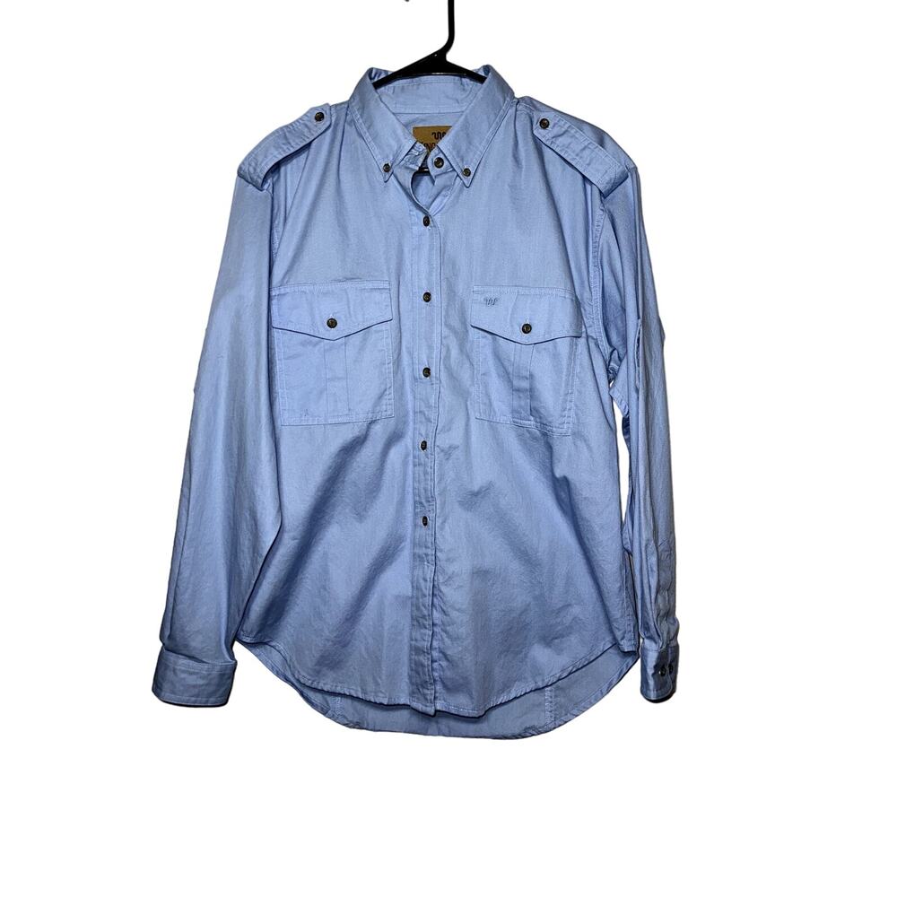 King Ranch Western Long‎ Sleeve Button Down Light Blue Women's Large